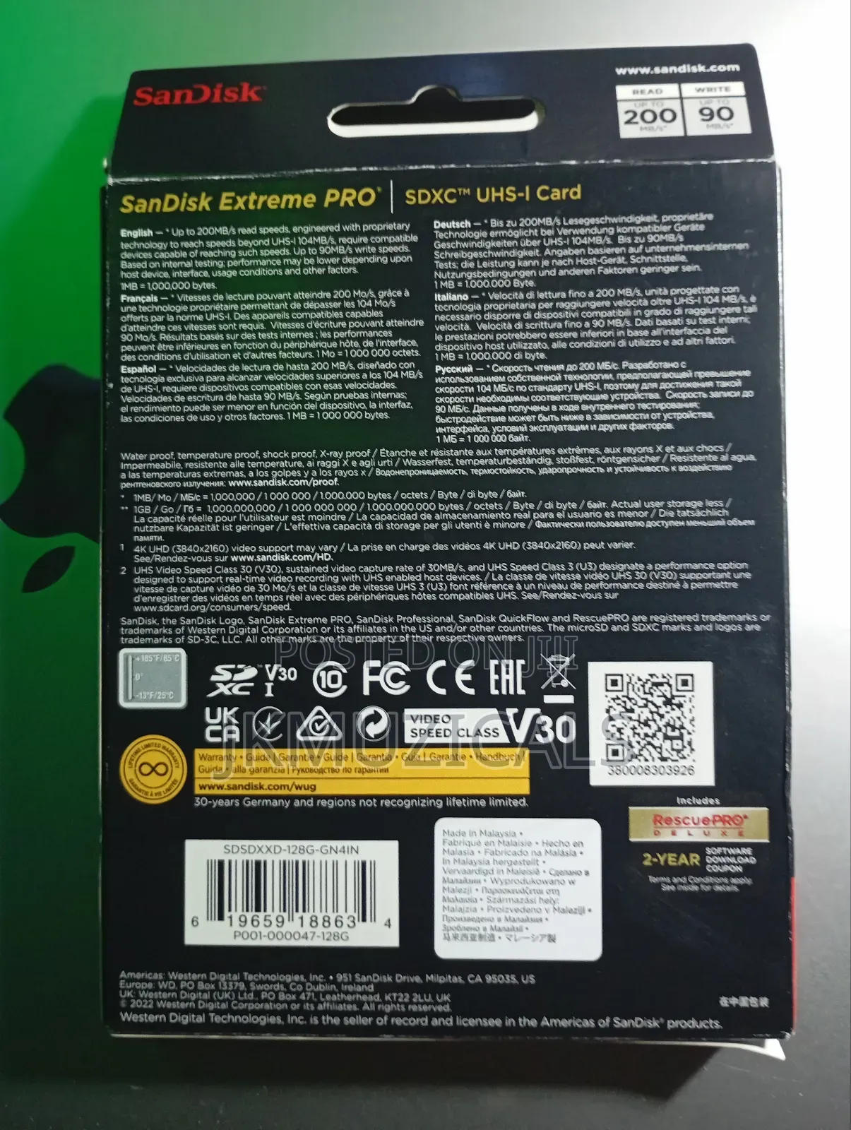 Sandisk Extreme Pro SDXC Uhs-1 Card 128gb_ Original Camera Sd Card