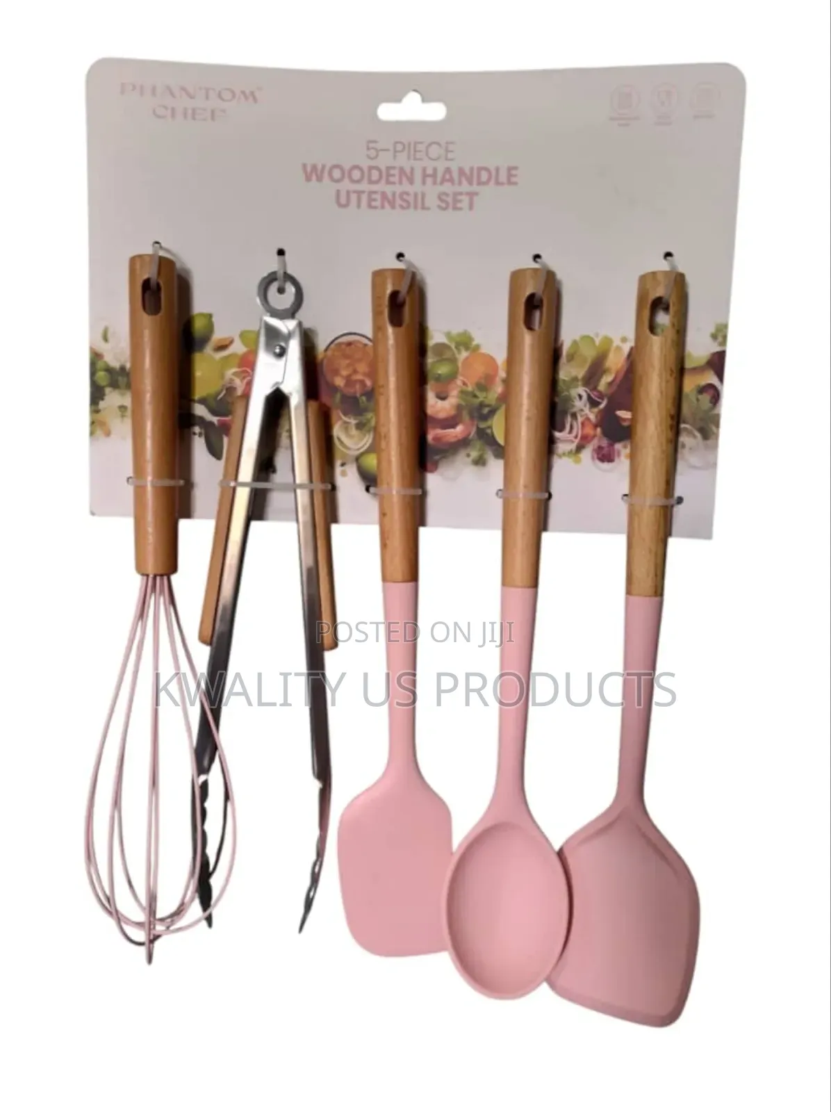 Phantom Chef Wooden Handle Utensil Set - 5 Piece
