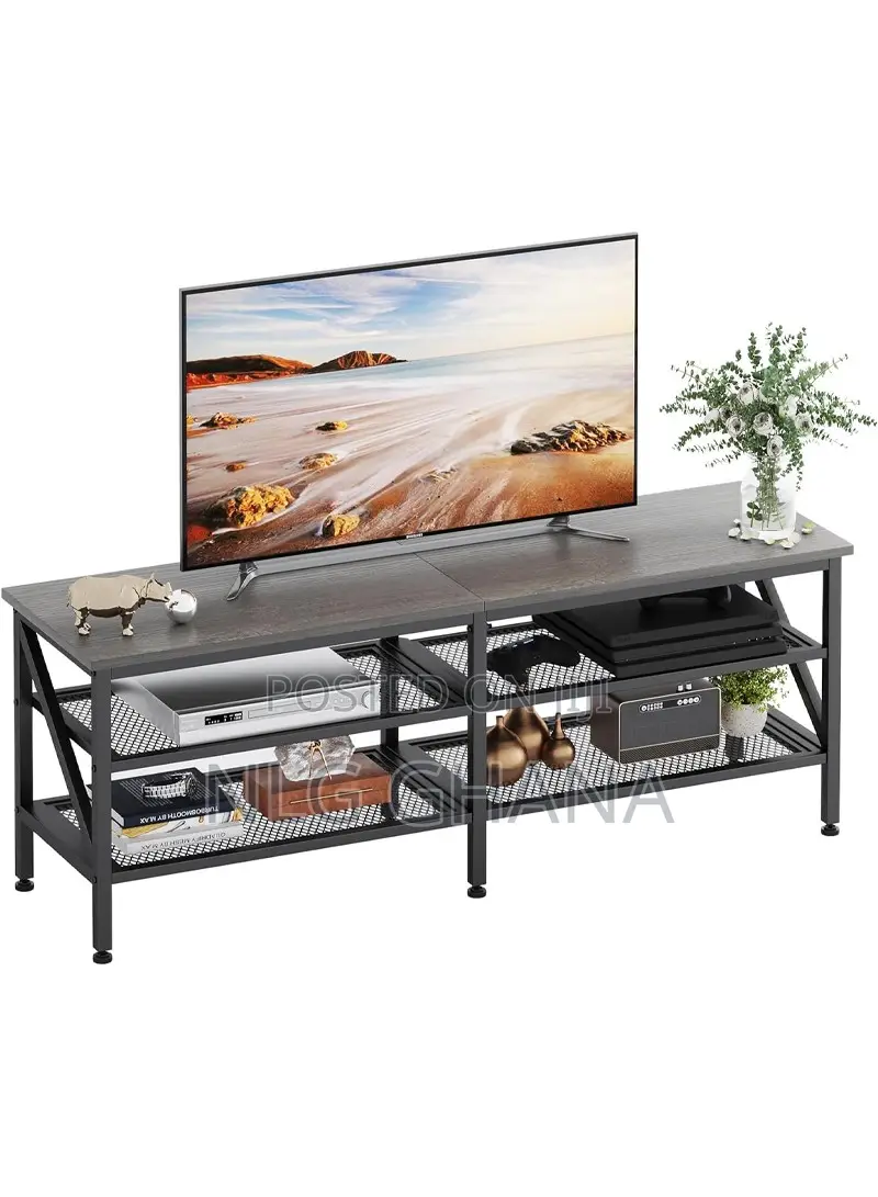 140cm Stylish Functional Rustic Tv Stand MDF + Metal. Dhx1047
