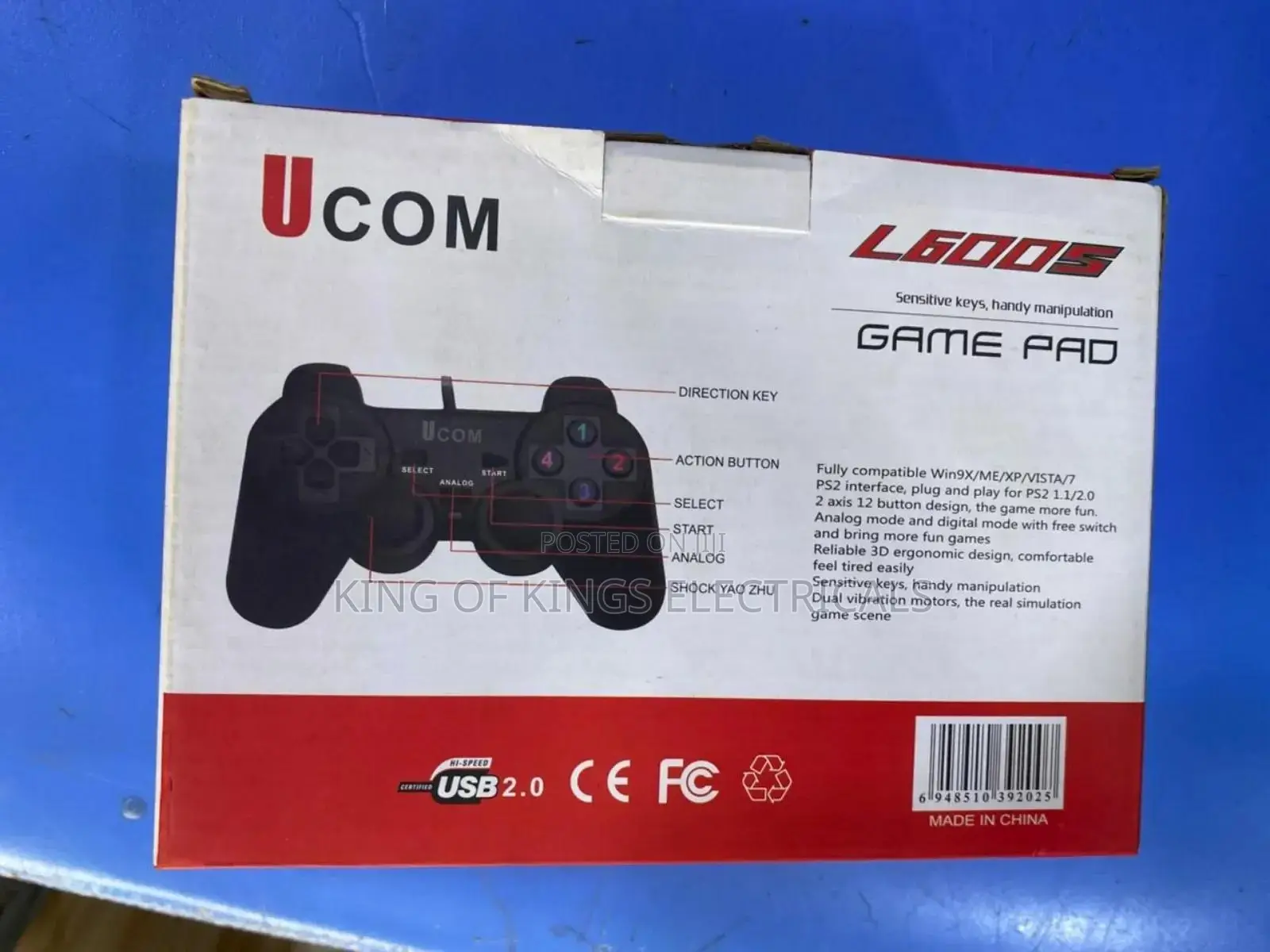 Ucom L6005 Usb Game Pad(Single Pad)–Ergonomic Controler for Pc Console