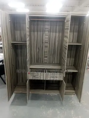 Skin Gray 4doors Wooden Wardrobe