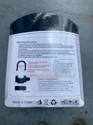 Heavy-Duty Alarm Padlock With Motion Shock Sensor–110db Security Lock