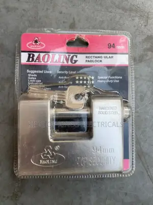 Baoling 94mm Rectangular Padlock–Heavy Duty Solid Steel Security Lock