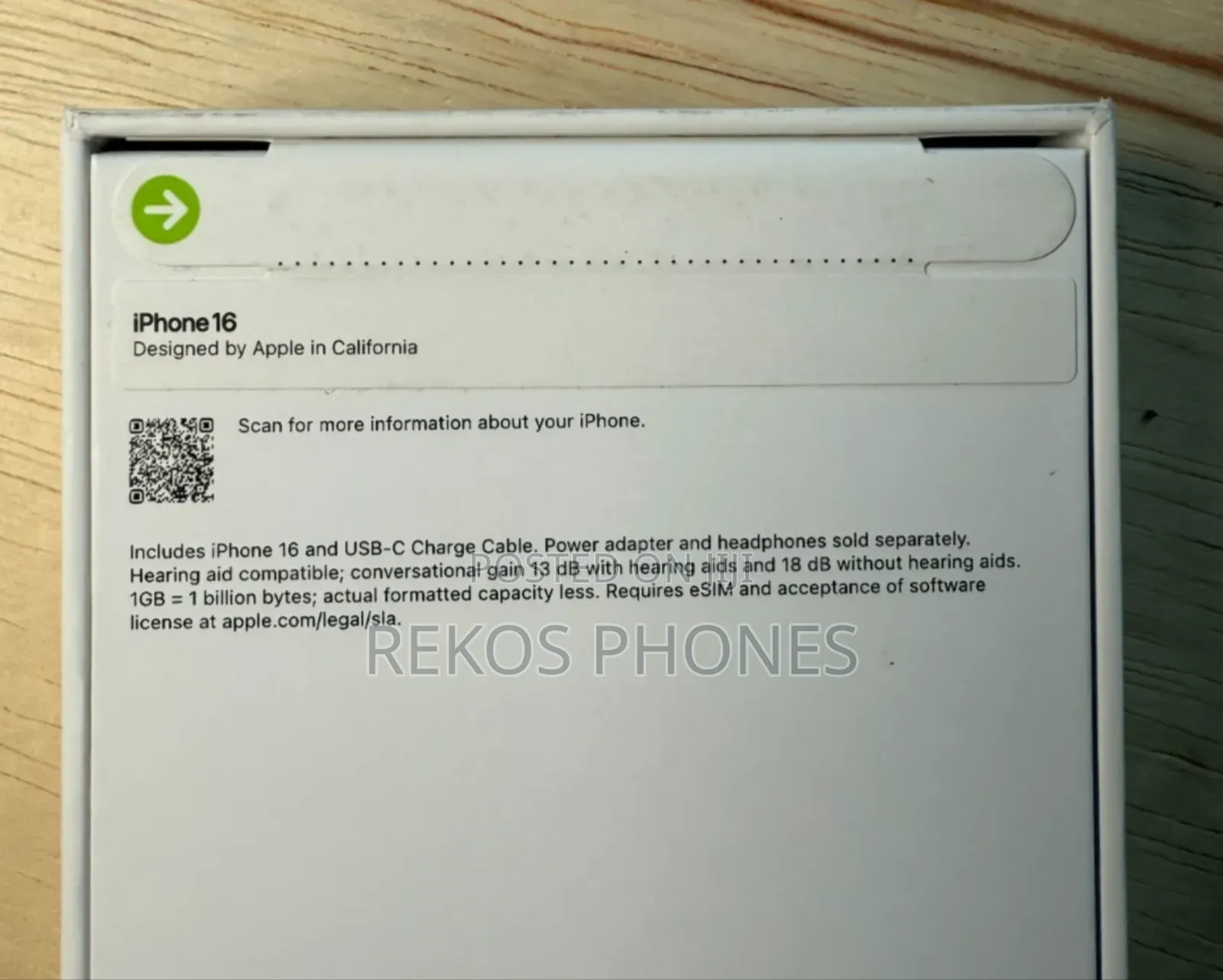 New Apple iPhone 16 256 GB White