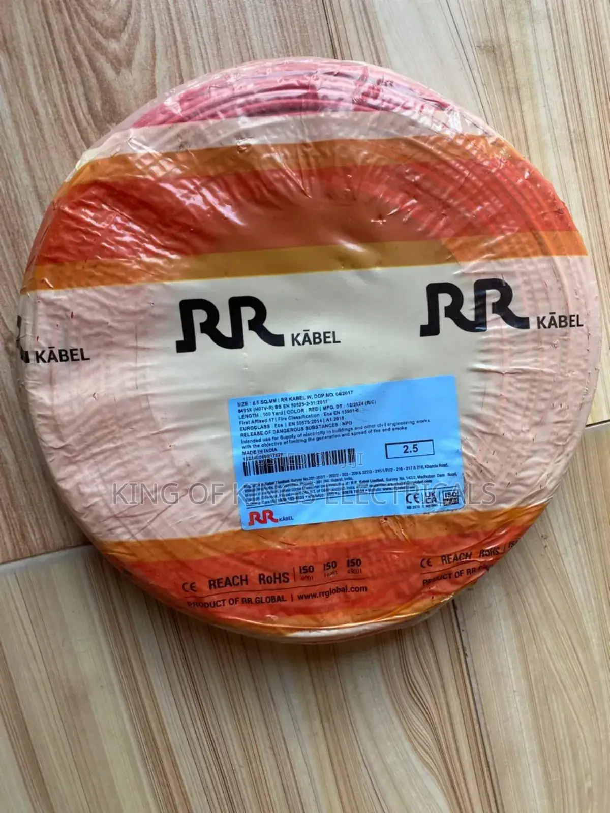 Rr Cabel 2.5mm Single Core Copper Cable – 100m (Red)