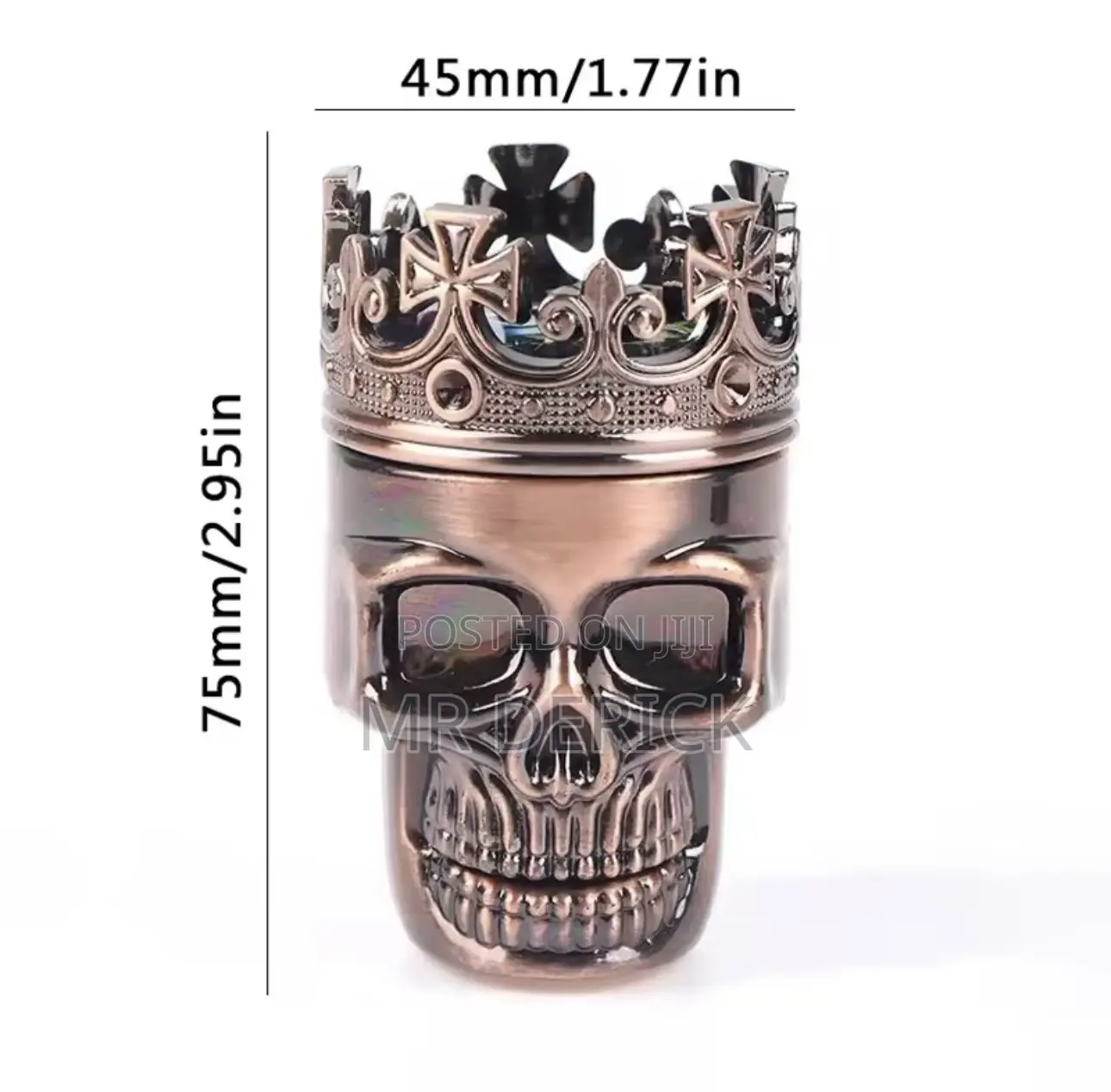 Plastic 3 Layers Classic King Skull Dry Herb Grinder or Crusher