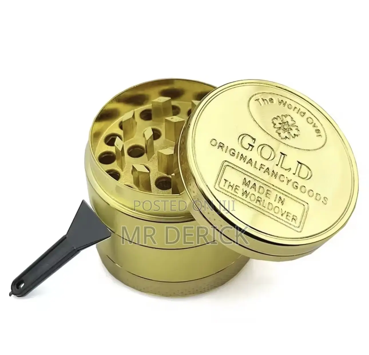 Golden Herbs Grinder 4 Parts Zinc Alloy 40mm Tobacco Crusher 1.57 Inch