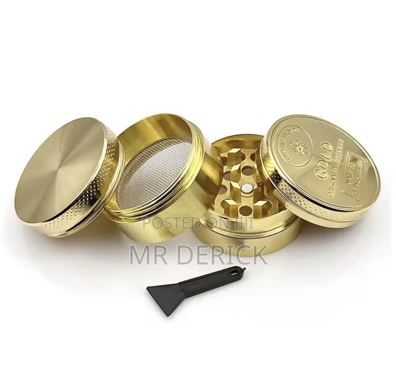 Golden Herbs Grinder 4 Parts Zinc Alloy 40mm Tobacco Crusher 1.57 Inch
