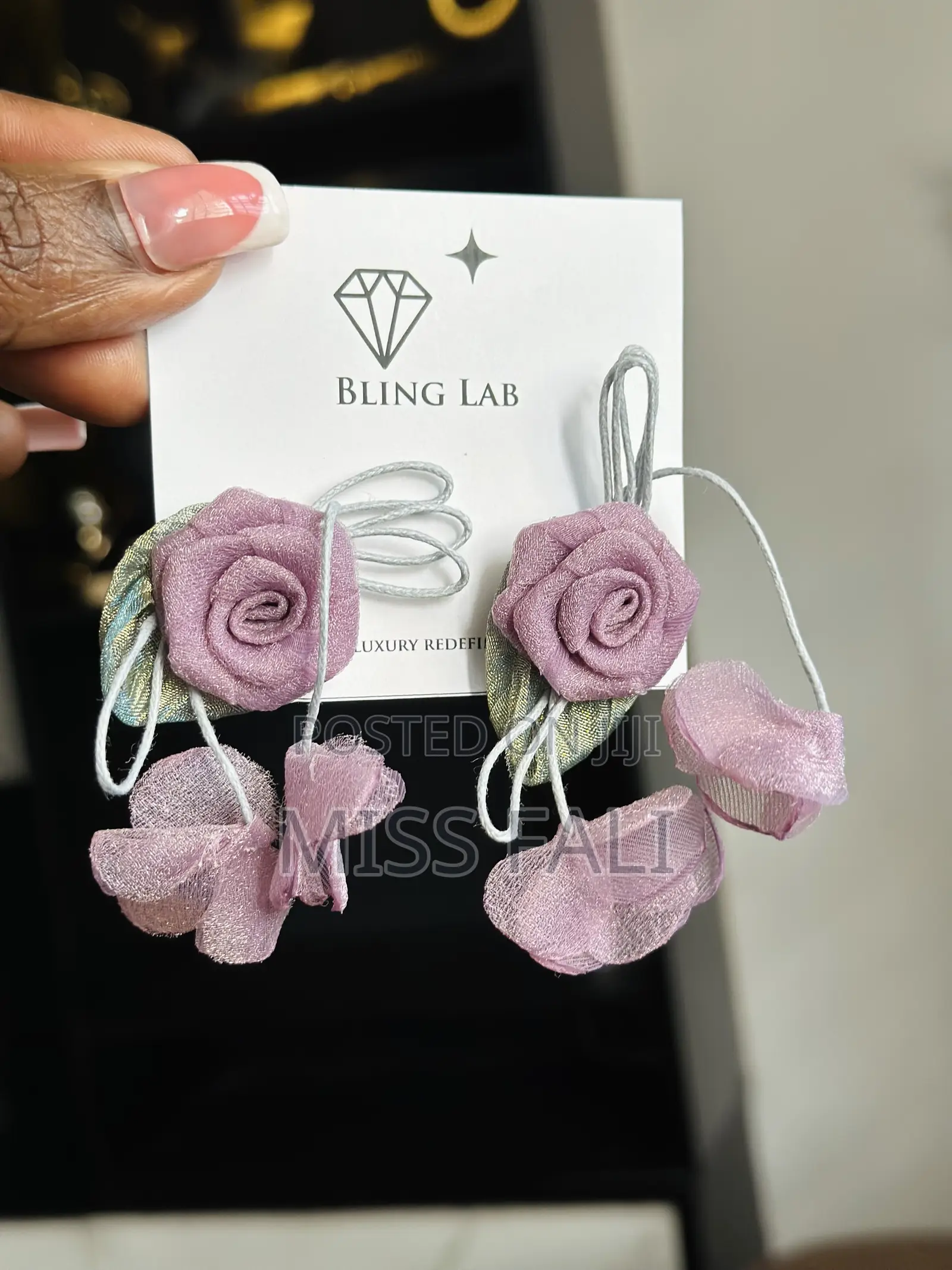 Cloth Petal Statement Earring