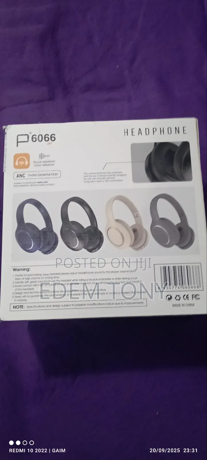 Wes P6066 Anc Headphones