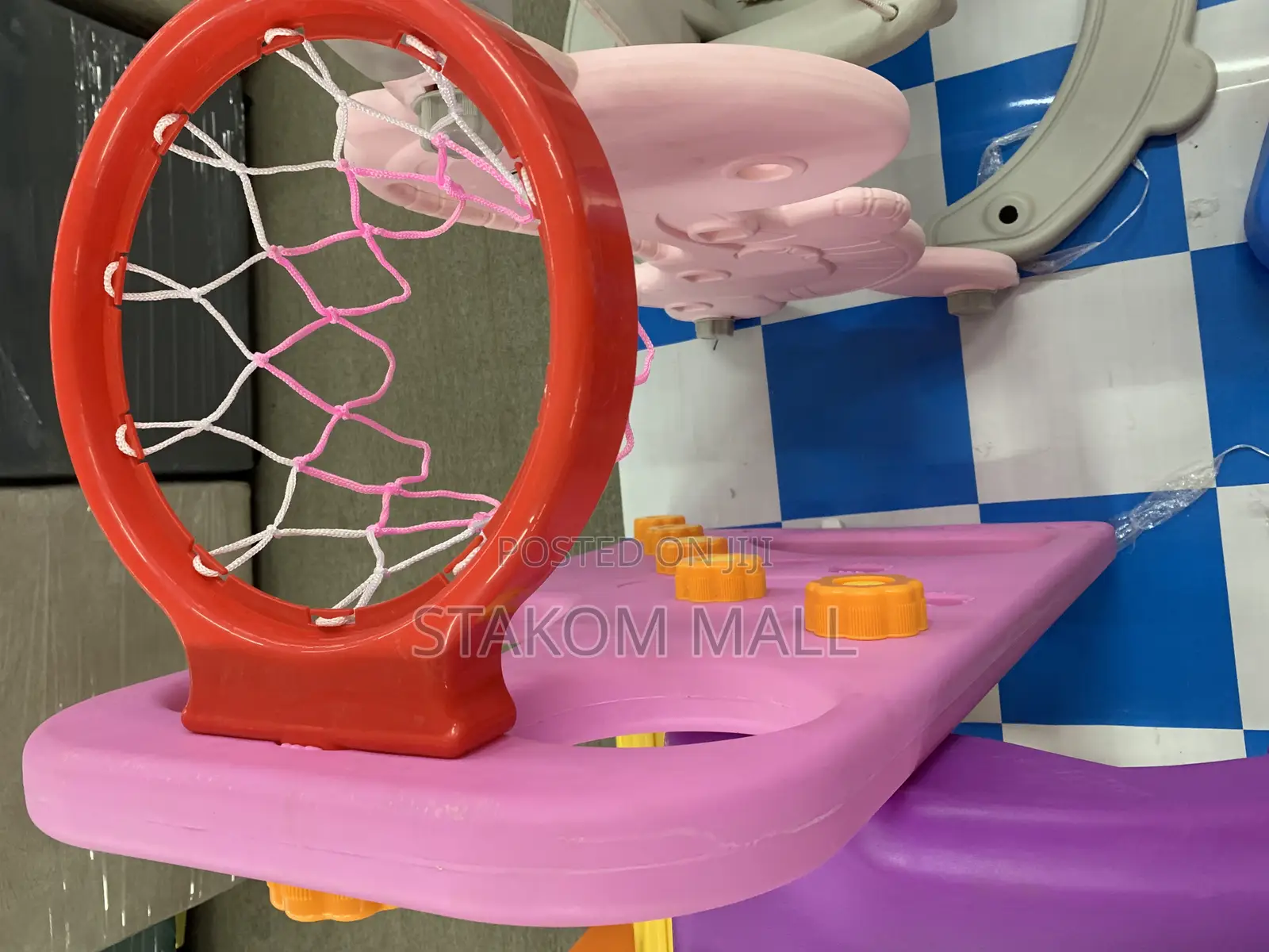Slide for Playground + Swing Chair + Basketball Hoops and Balls