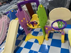 Slide for Playground + Swing Chair + Basketball Hoops and Balls