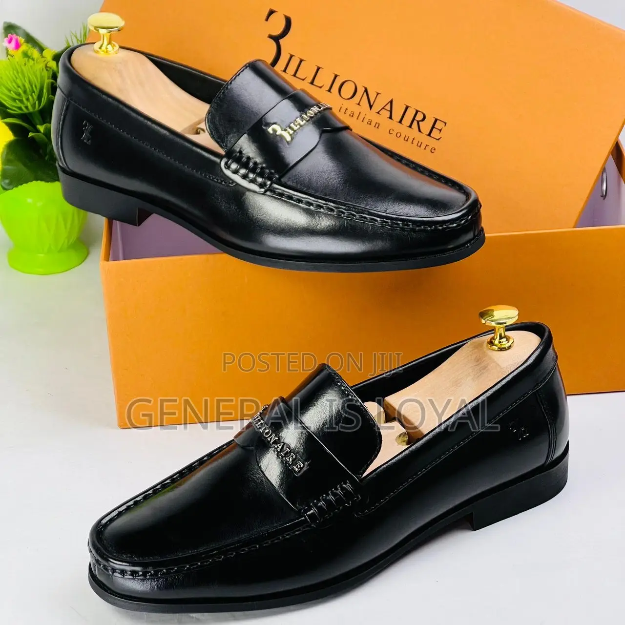Billionaire Black Men Leather Loafers Shoe