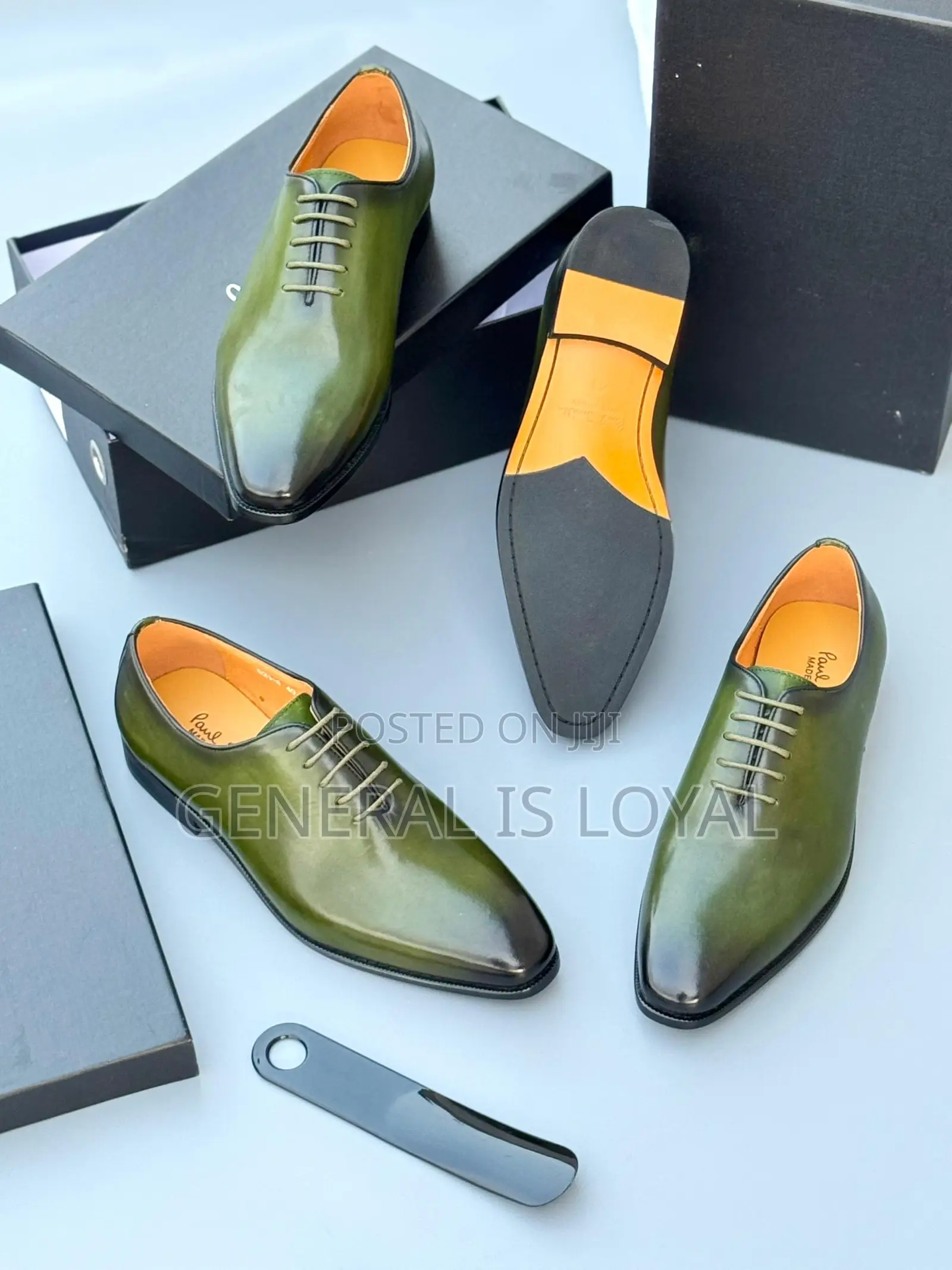 Paul Smith Dark Green Men Leather Shoe
