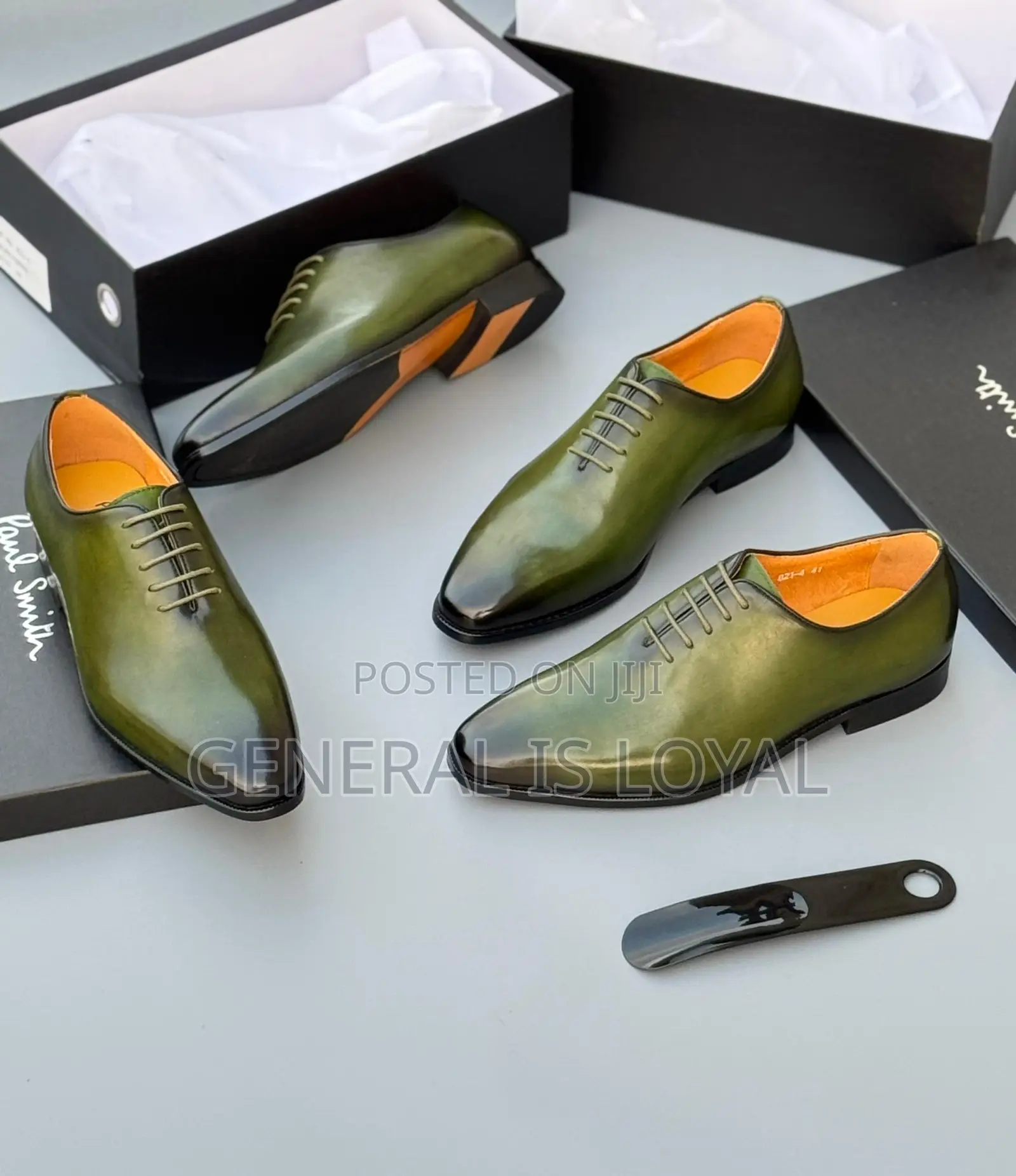 Paul Smith Dark Green Men Leather Shoe