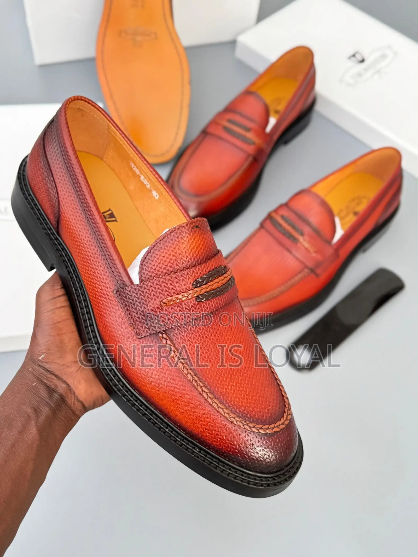 J.M Weston Wine Men Leather Shoe