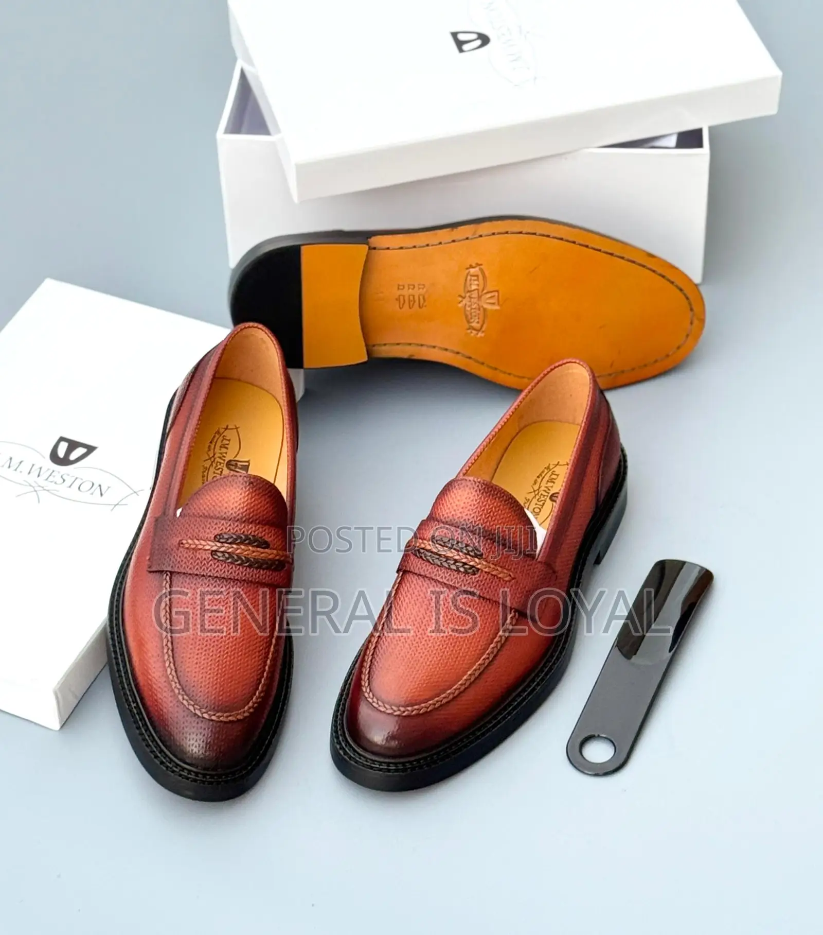 J.M Weston Wine Men Leather Shoe