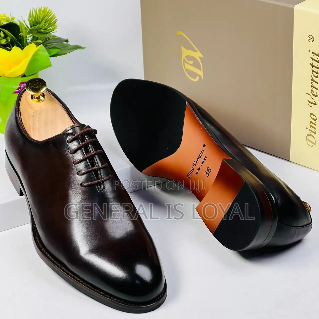 Dino Verratti Dark Coffee Lace Men Leather Shoes