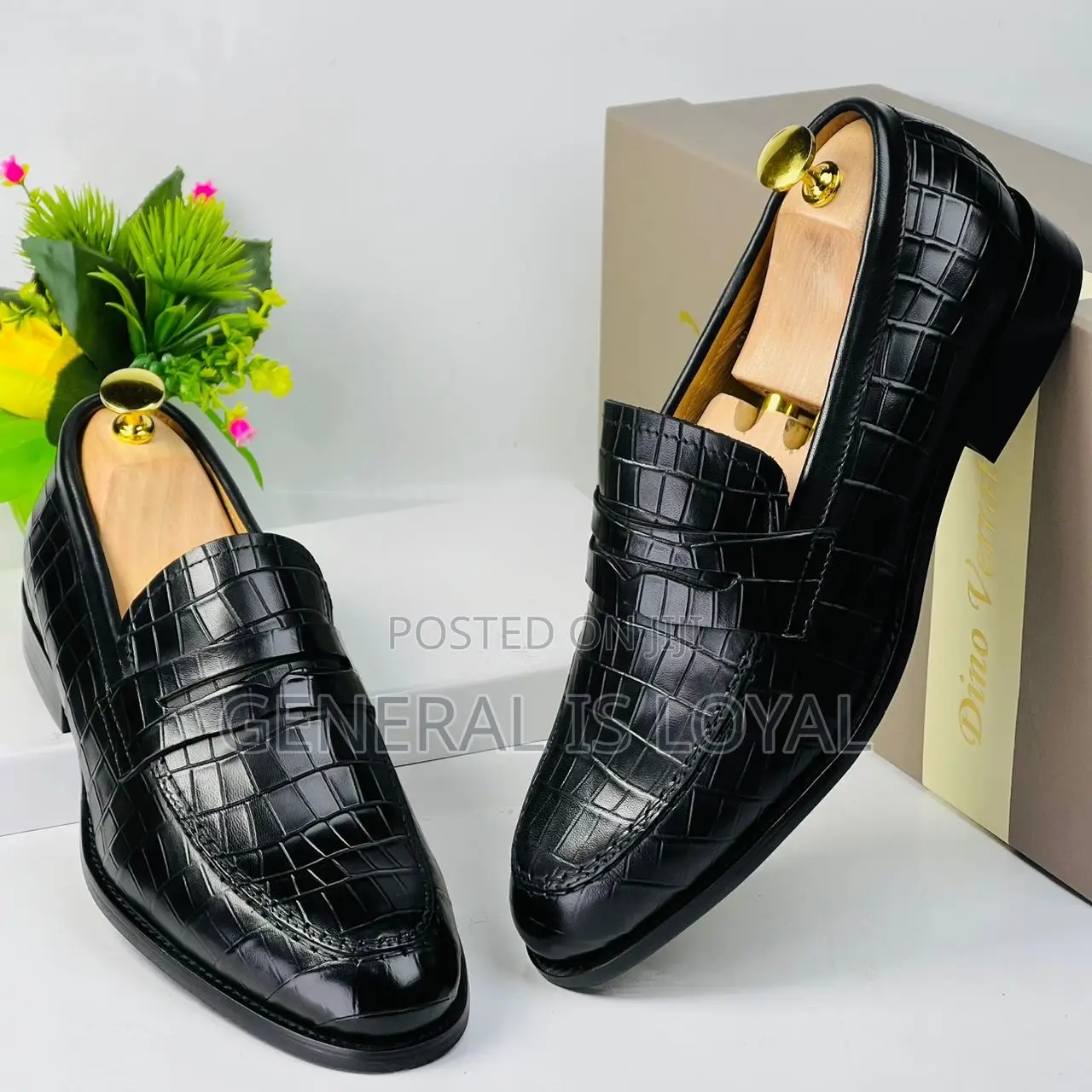 Dino Verratti  Black Bricks Loafers Men Leather Shoes