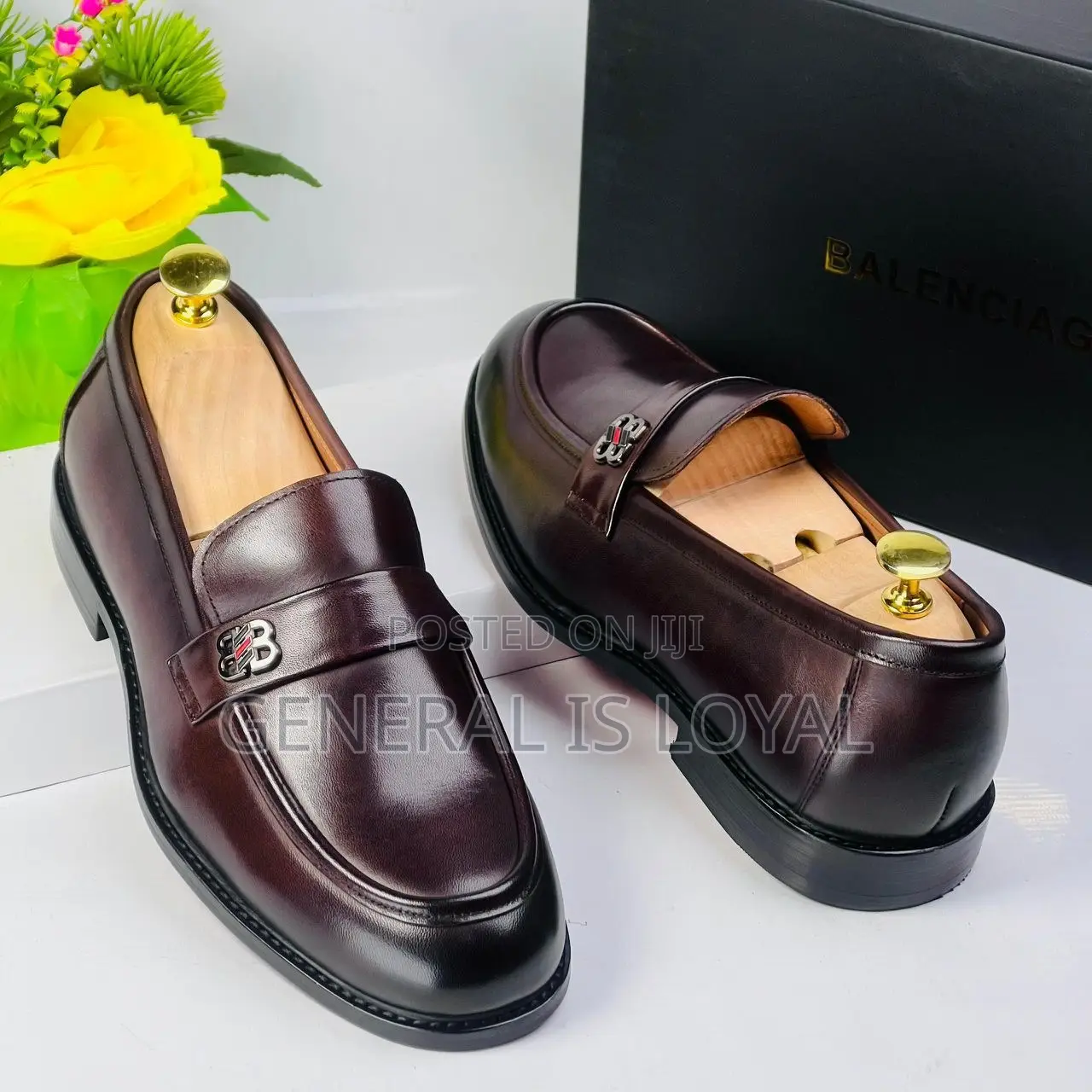 Balenciaga Coffee Men Classic Loafers Shoes