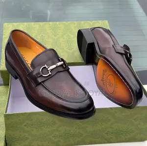 Gucci Men Coffee Leather Shoe