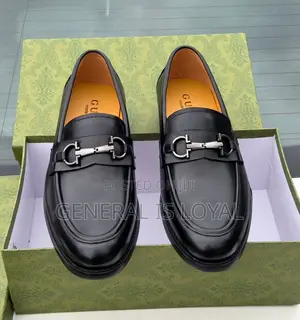 Gucci Men Black Leather Shoe