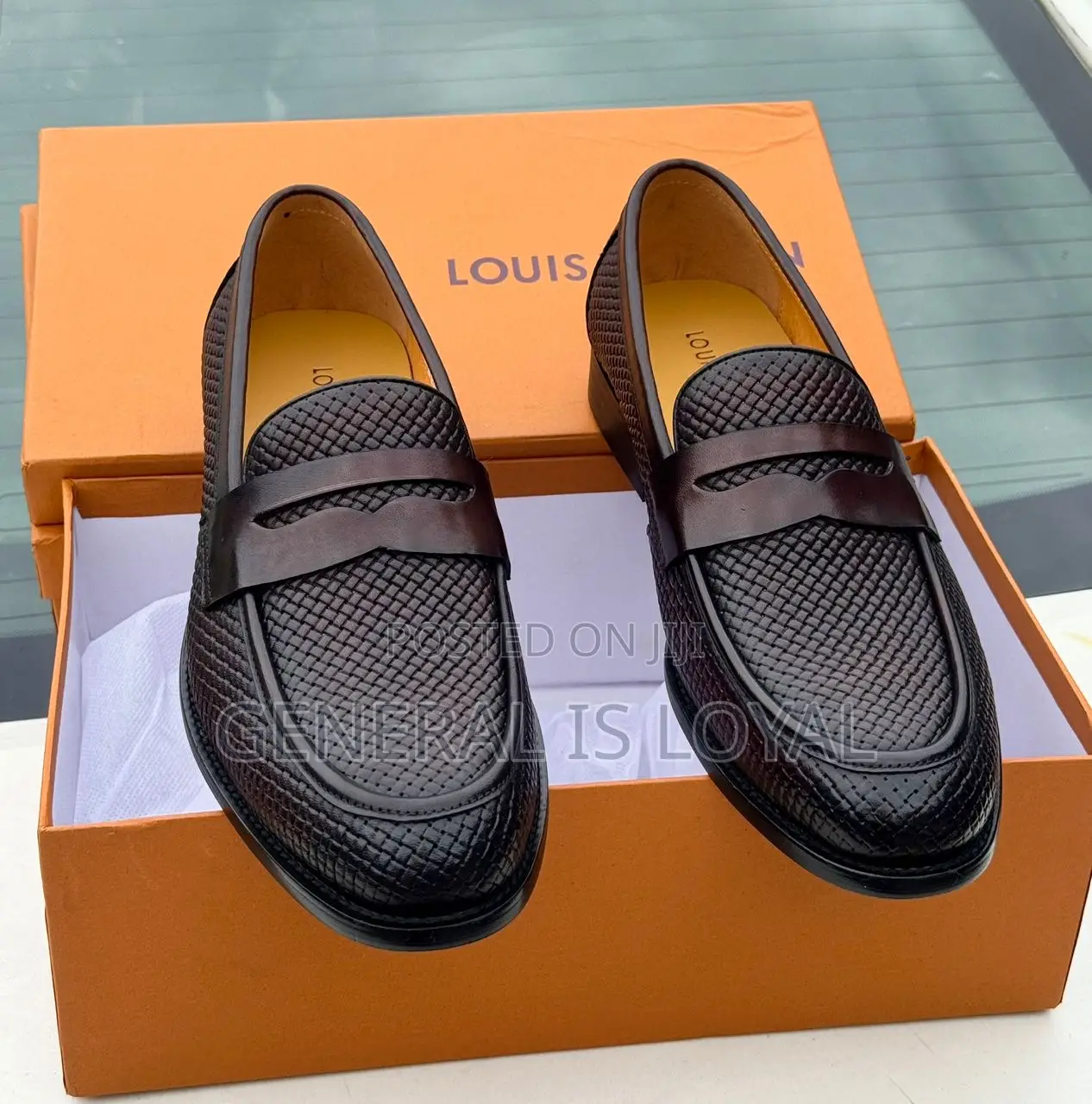 Louis Vuitton Men Dark Coffee Leather Shoe