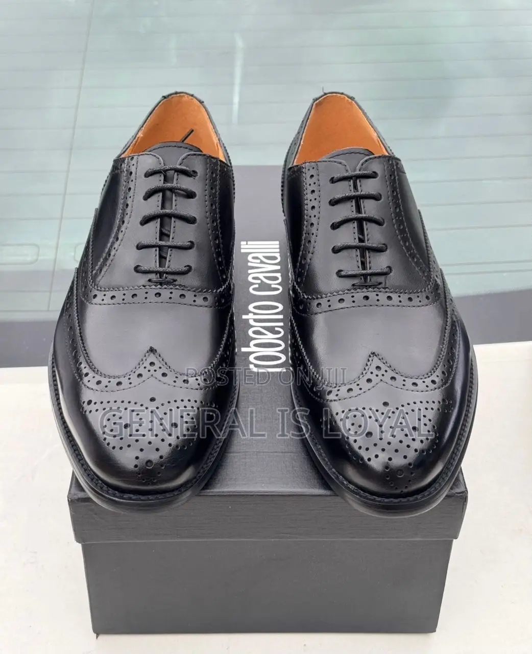Roberto Cavalli Black Men Leather Lace Shoe