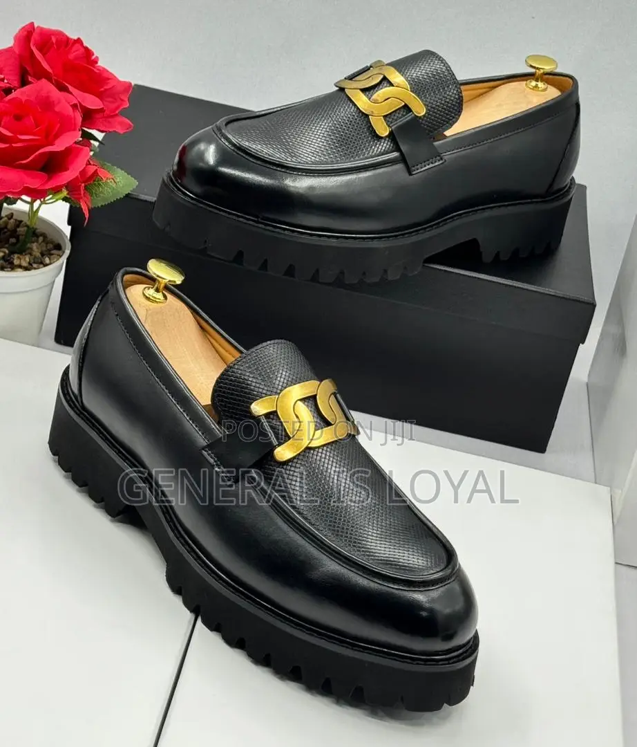 Gucci Chunky Black Leather Men Shoe