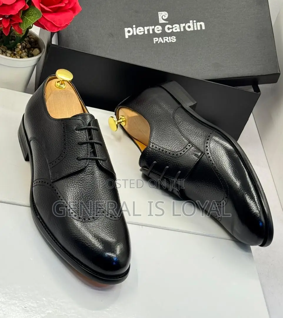 Pierre Cardin Black Leather Lace Men Shoe