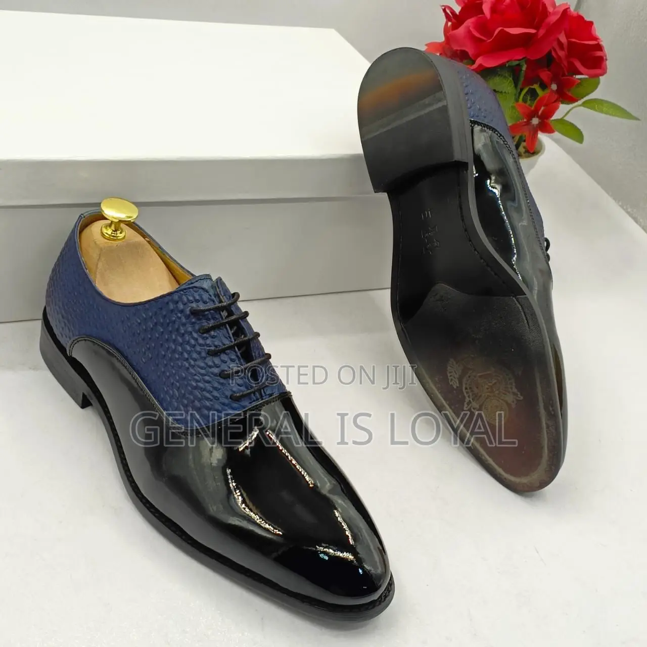 Men's Two-tone Patent Leather Oxford Shoes