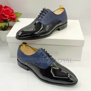 Men's Two-tone Patent Leather Oxford Shoes