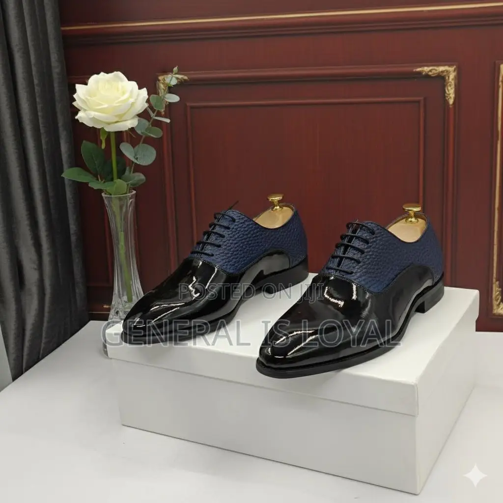 Men's Two-tone Patent Leather Oxford Shoes