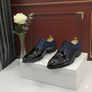 Men's Two-tone Patent Leather Oxford Shoes