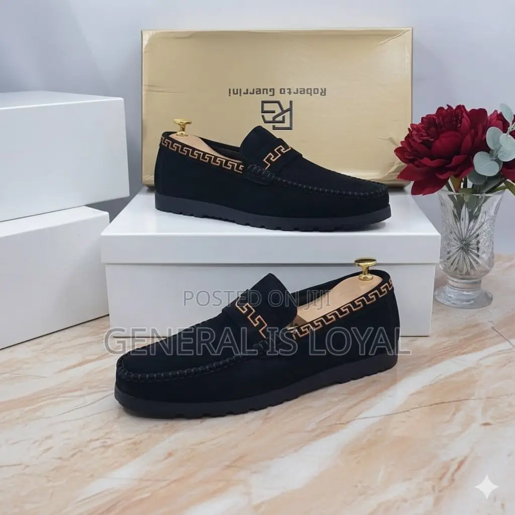 Roberto Guerrini Black Suede Loafers
