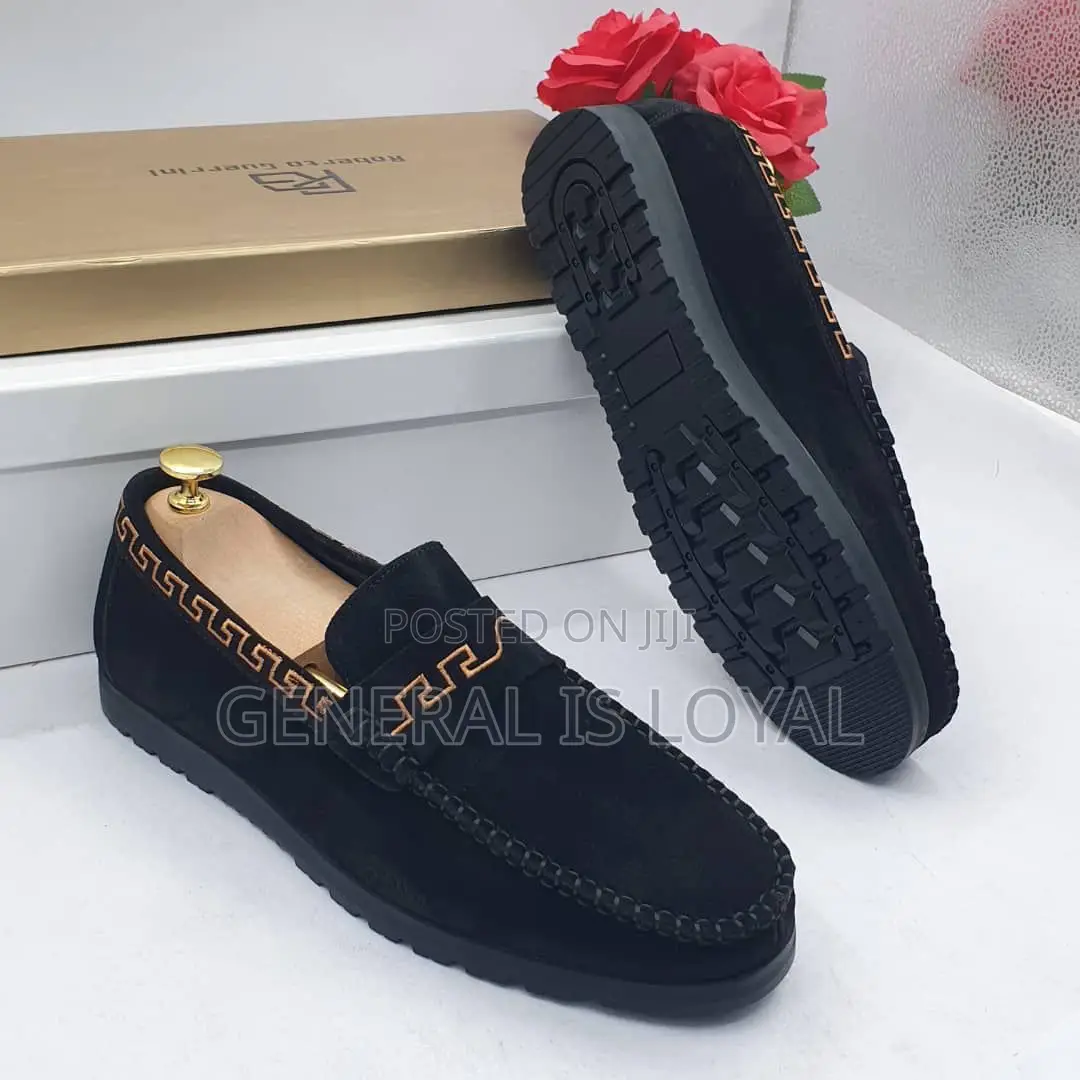 Roberto Guerrini Black Suede Loafers