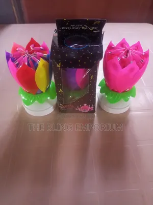 Birthday Blossom Rotating Music Flower Candle