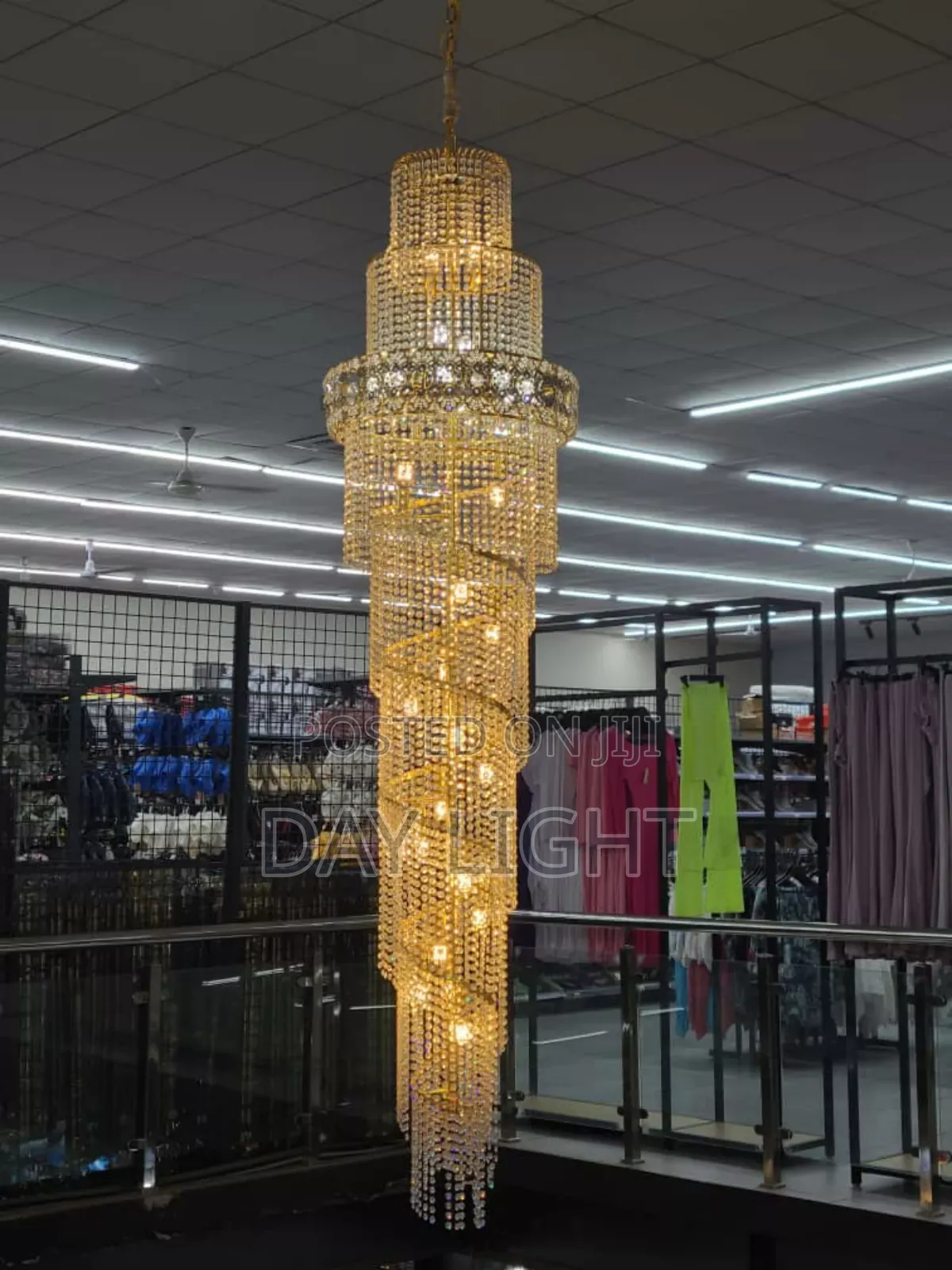Very Long Star Chandelier Light.