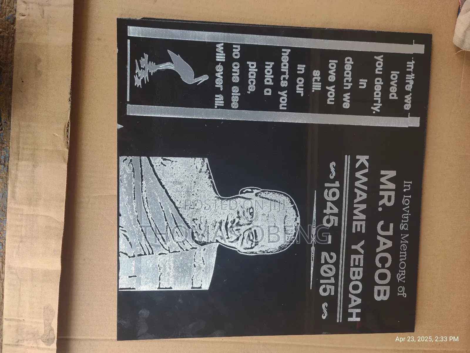 Head Stone Plaques Total Sand Blasting Permanent