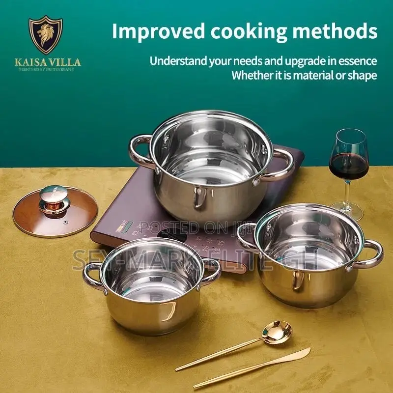 3 Set Stainless Steel Cookware