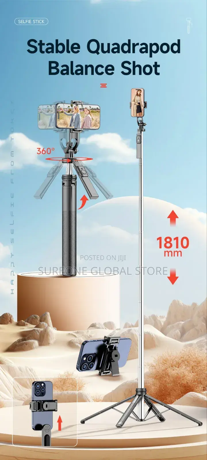 Selfieshow 72inch Extendable Tripod
