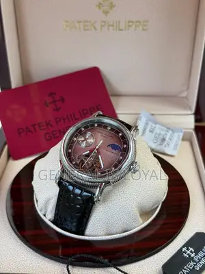 Patek Philippe Automatic Watch With A Brown Leather Strap