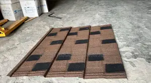 Brown Stone Coated With Black Squared Designed Shingles