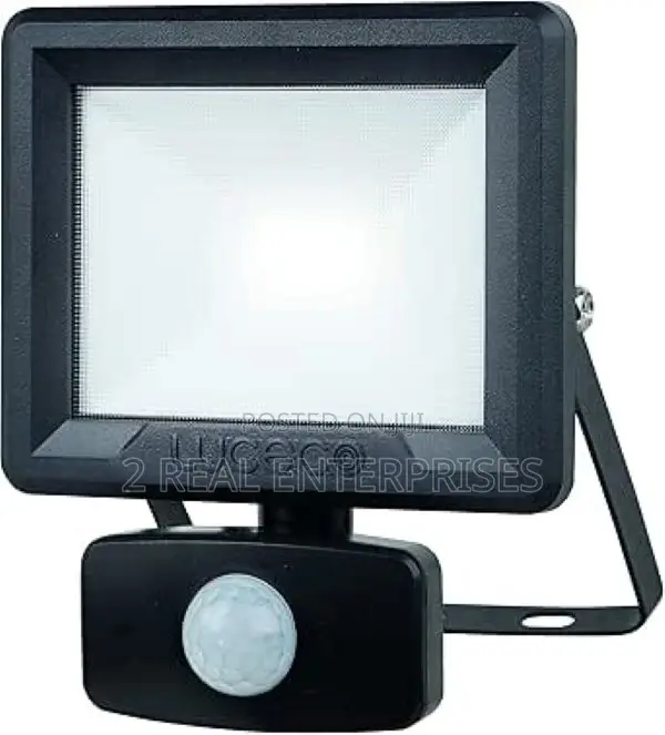 Luceco Led Eco Slimline Floodlight With Pir Sensor, 20 Watts, Black