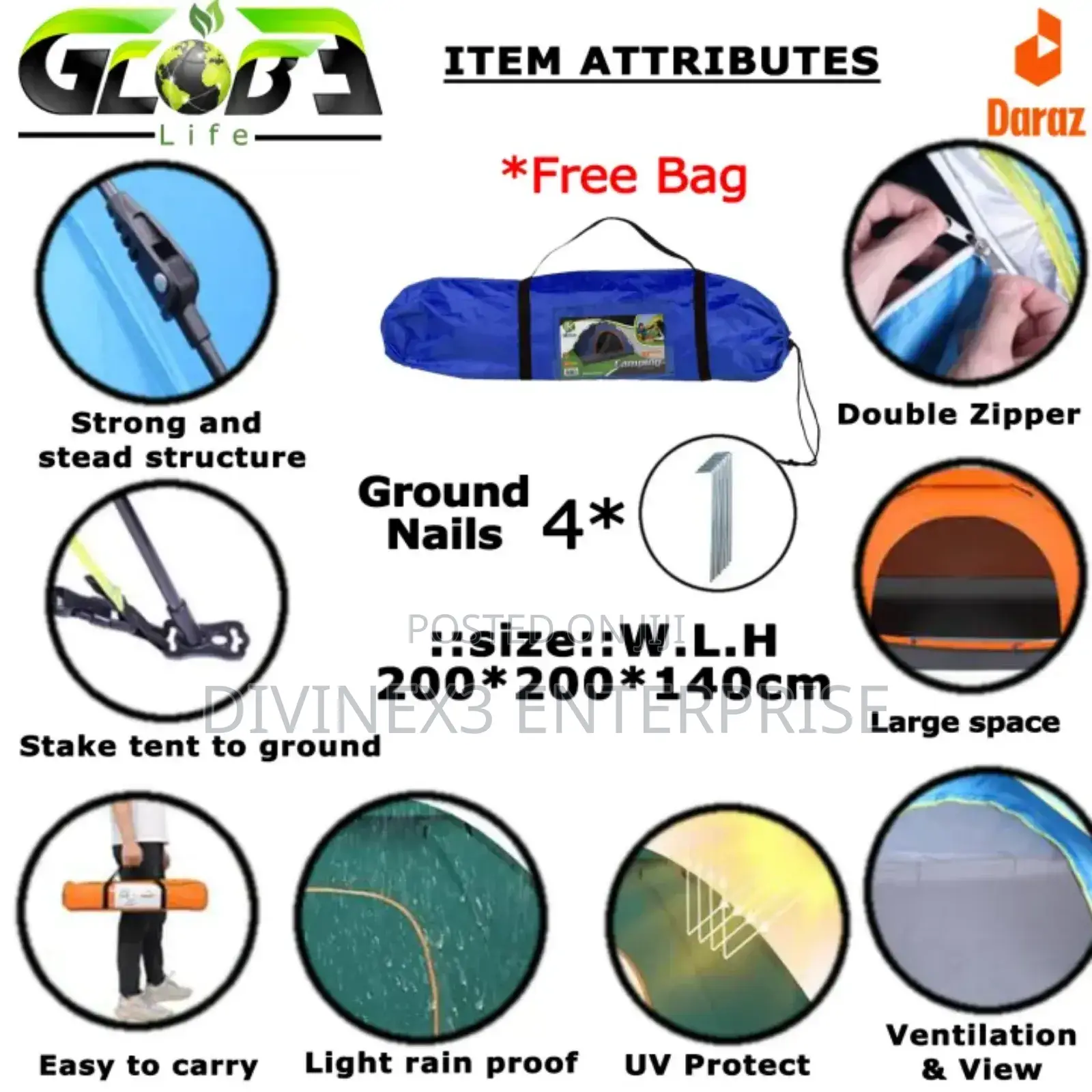 4 Person Automatic Camping Tent