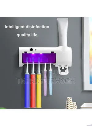 Electric Toothbrush Holder Uv Sterilizer With Toothpaste Dispenser
