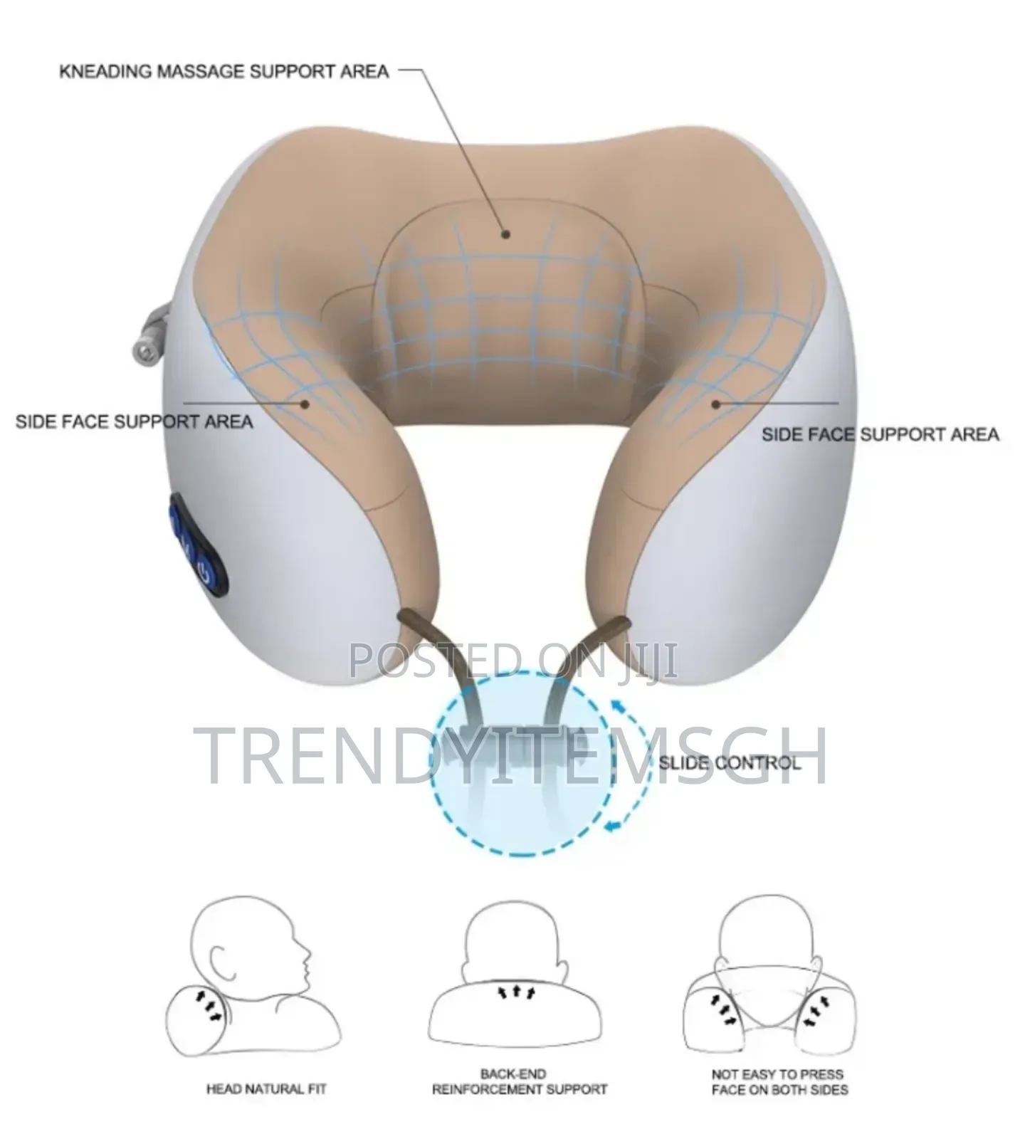 3.7w Usb-rechargeable Neck Massager U-shaped Pillow Massage