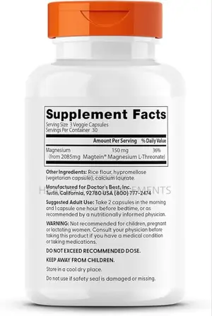 L - Threonate, Brain Magnesium With Magtein, 90 Veggie Caps