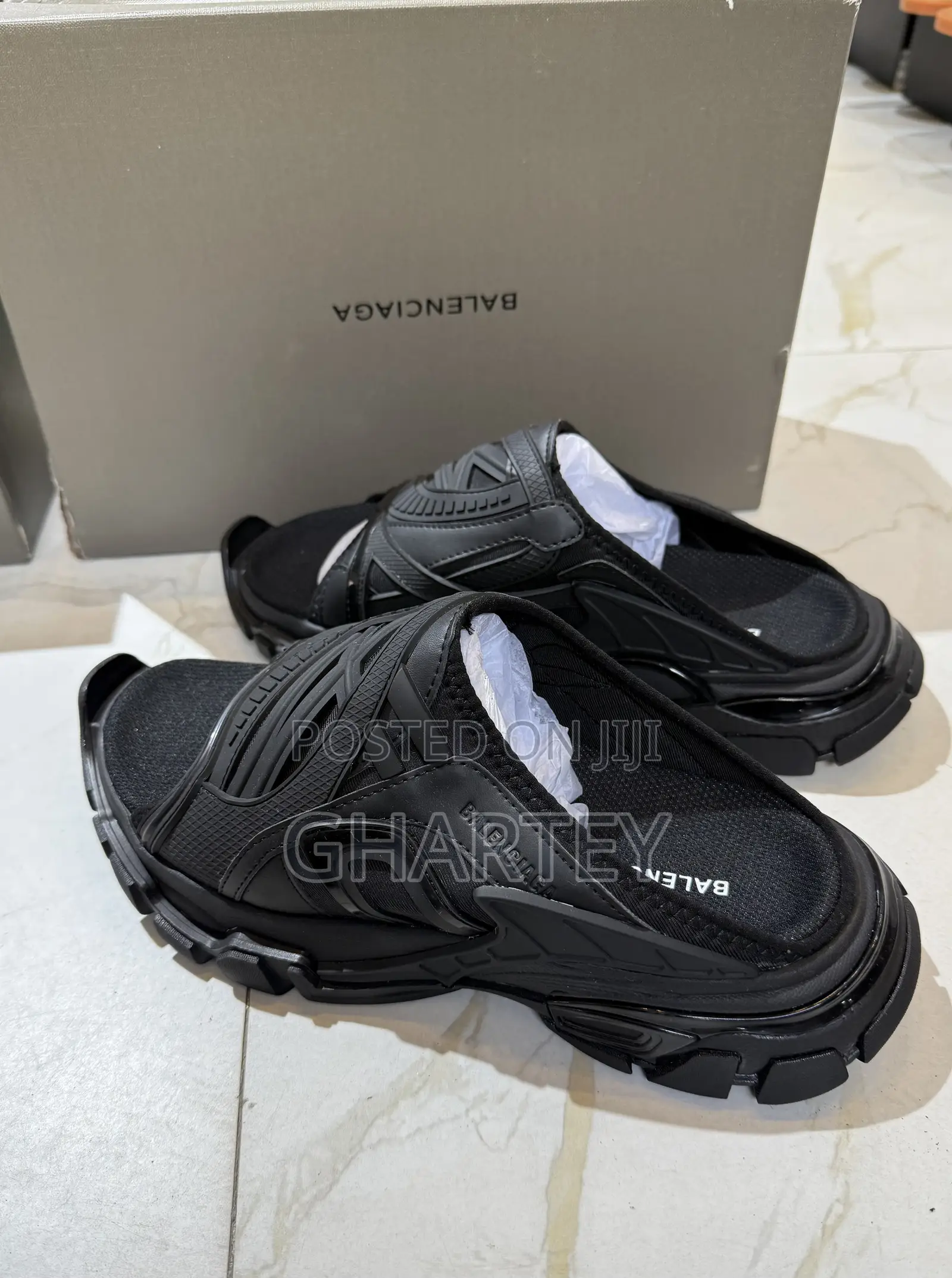 Balenciaga Track Slide Sandals – Triple Black Edition