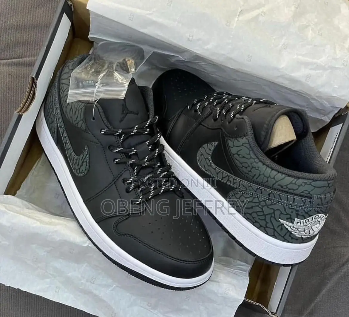 Original Air Jordan 1 Low Black Elephant